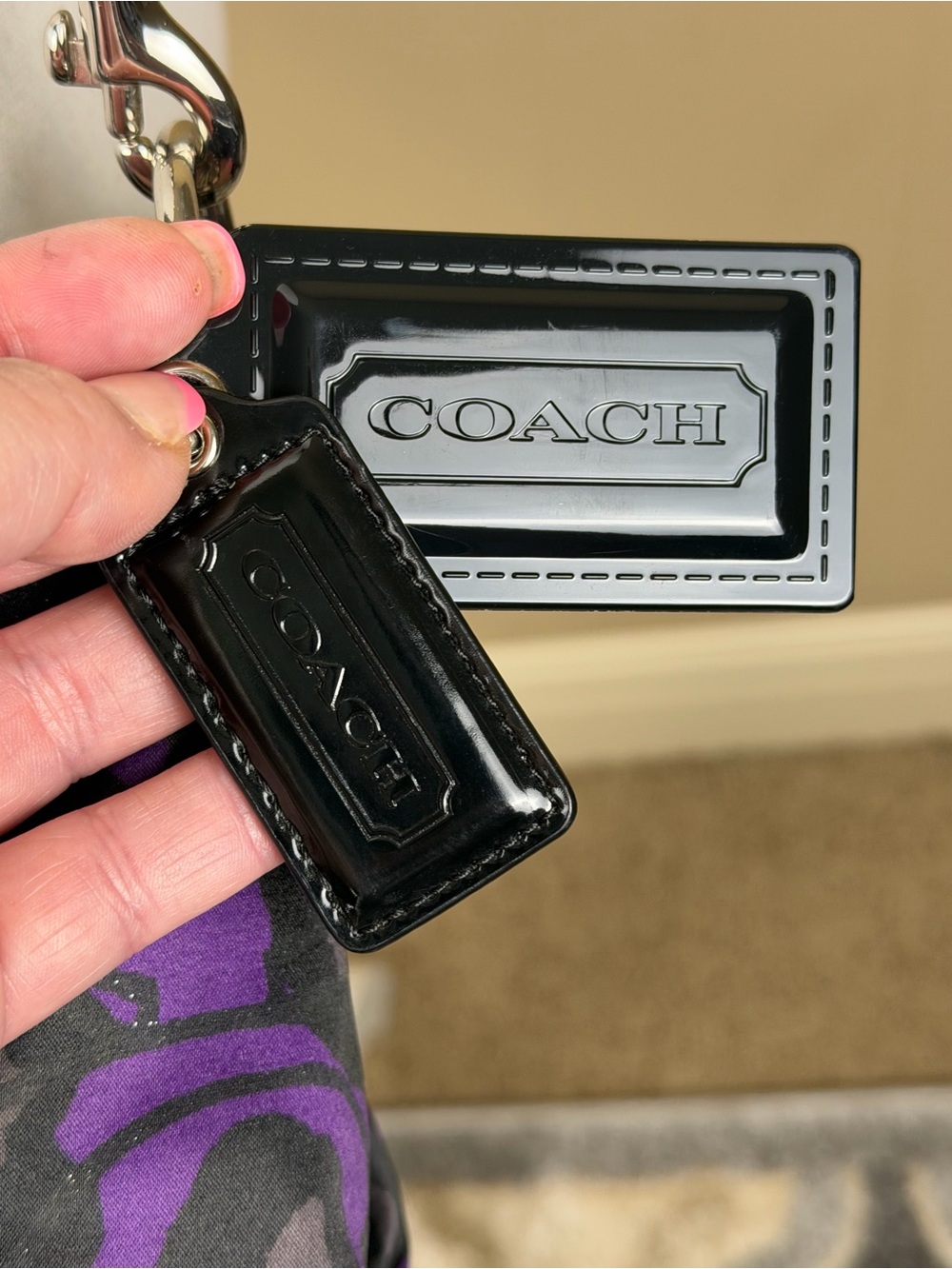 NWOT Coach Poppy Daisy Ocelot Purple Demi hobo bag with original crossbody strap - Picture 6 of 15